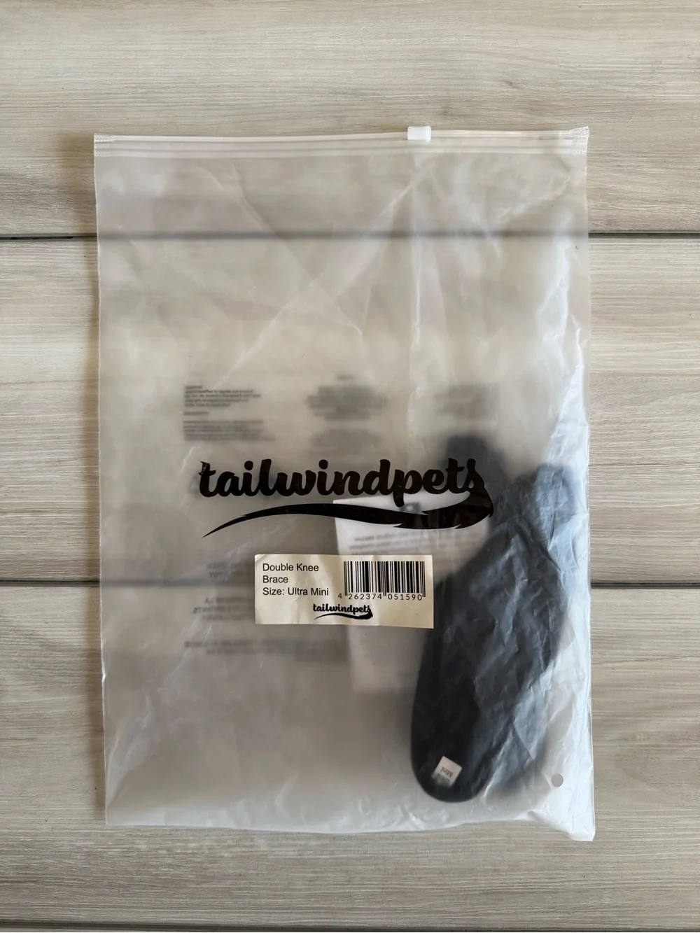 Tailwindpets Double Knee Brace for Dogs Black Size: Ultra Mini NWT IN PACKAGE